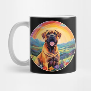 Boerboel Memorial Rainbow Bridge Colorful Dog Art Mug